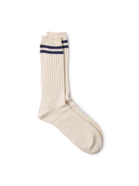 Anonymous Ism OC 2Line Pique Rib Crew Sock Navy