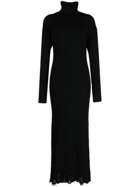 ribbed-knit wool maxi dress