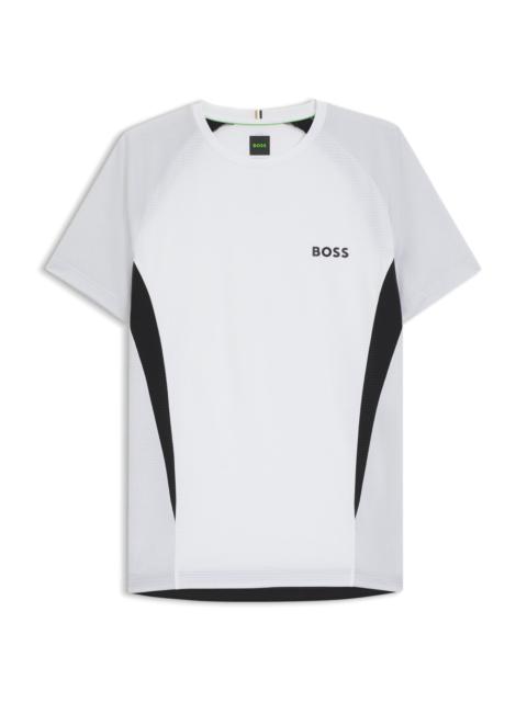 SLIM-FIT T-SHIRT IN MESH JERSEY WITH CONTRAST INSERTS