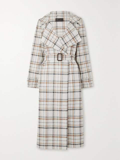Bille Checked Belted Linen Trench Coat