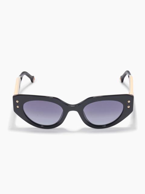 Oval Frame Sunglasses With Contrast Temples