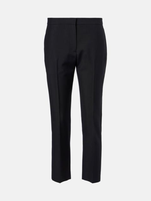 Wool and mohair cropped straight pants