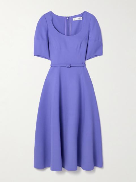 Belted Wool-blend Midi Dress