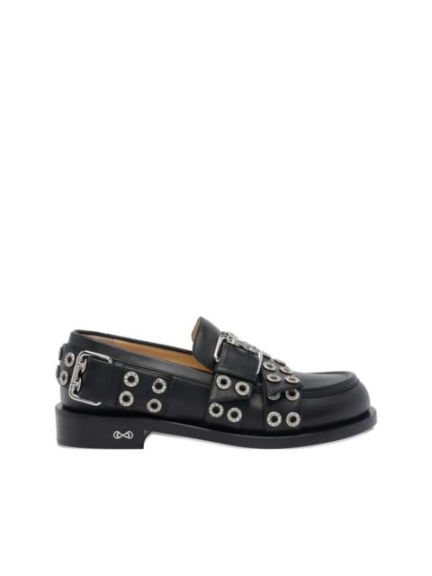 30mm buckle-detail eyelet loafers