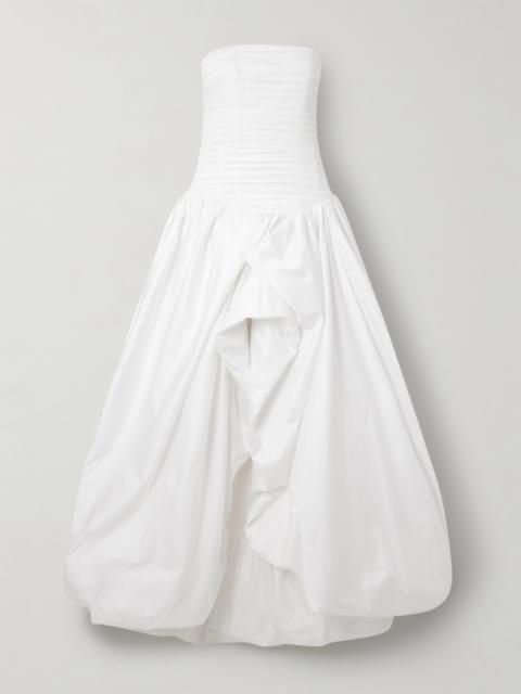 Violette Strapless Ruched Cotton-poplin Gown