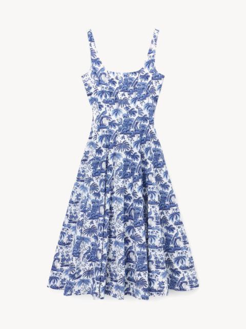 STAUD WELLS DRESS | CHINA BLUE TOILE