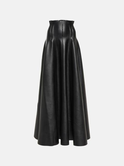 Grace flared faux leather maxi skirt