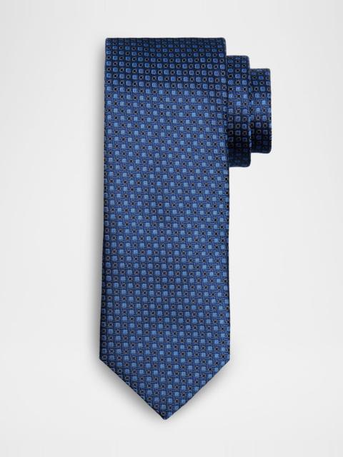 Men's Neat Micro-Geometric Silk Jacquard Tie