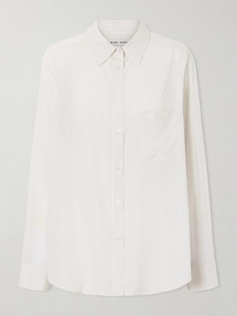 Kris Anabas Pinstriped Silk Shirt