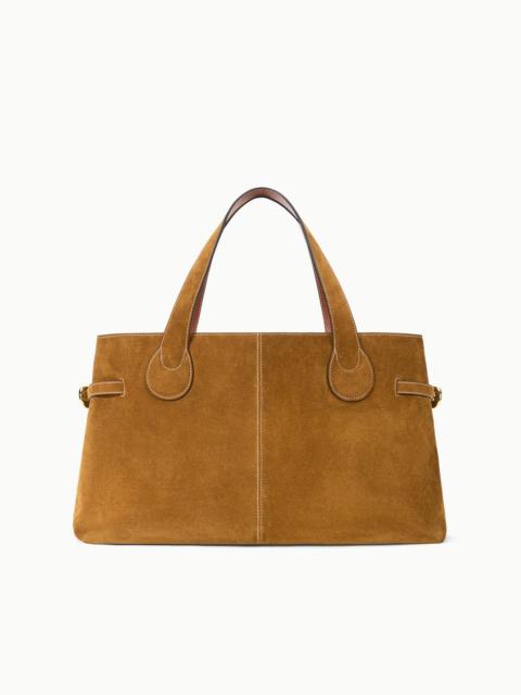 STAUD PIPER TOTE TAN SUEDE