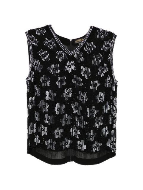 bead-embellished vest