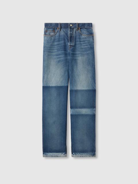 Two-toned denim pant