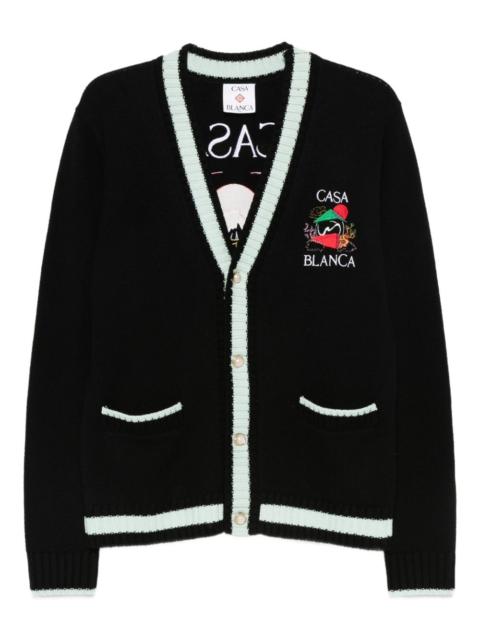 embroidered panel cardigan