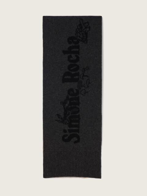 Long Graphic Logo Knit Scarf