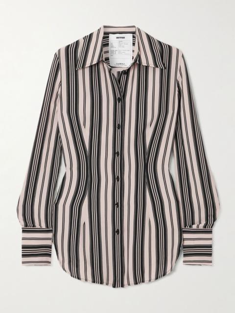 Rowan striped crepe shirt Black