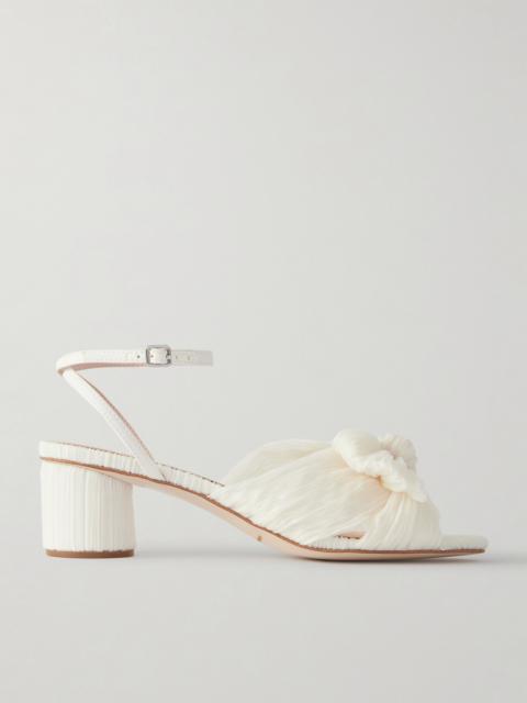Dahlia Bow-embellished Plissé-organza Sandals