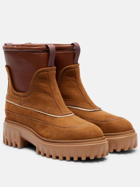 Shearling-lined leather ankle boots