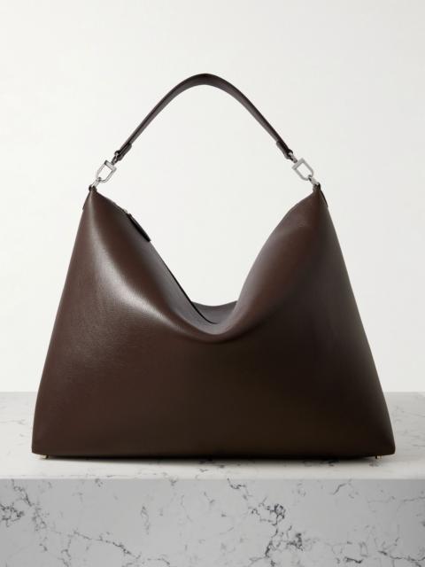Bevel large textured-leather tote Chocolate