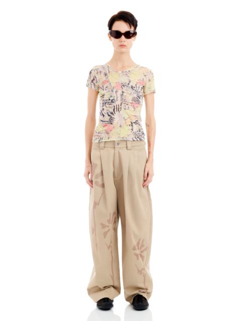 ZEBRA FLORAL SERPENTINE S/S TOP