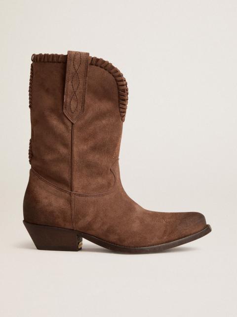Low Women’s boots in dark brown washed suede