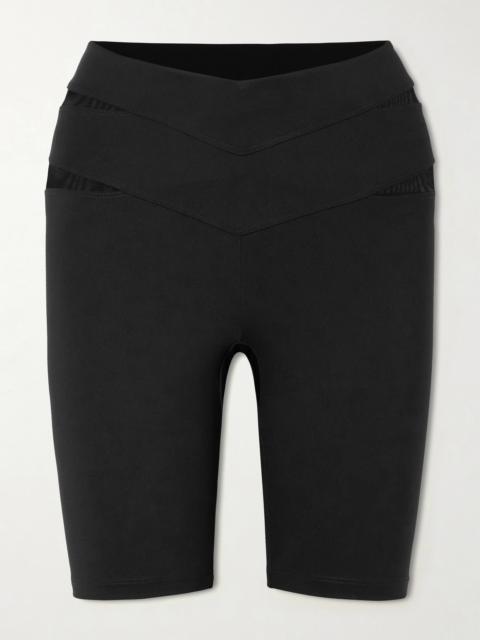 Lonsbrough Tulle-paneled Stretch-jersey Shorts
