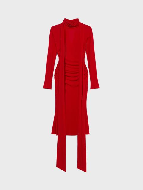 JERSEY MIDI DRESS WITH SCARF