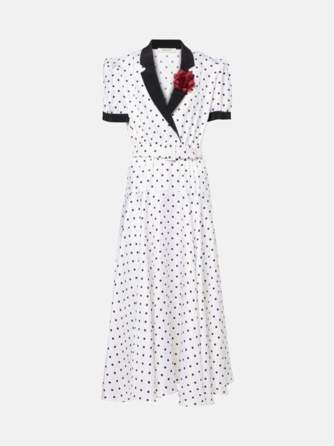 Polka Dot silk twill midi dress