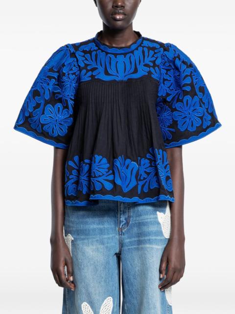 floral pleated top