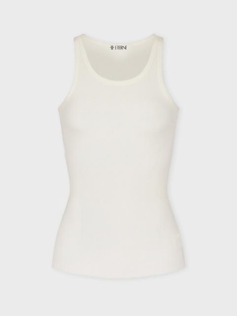 Top High Neck Fitted Tank  Cream