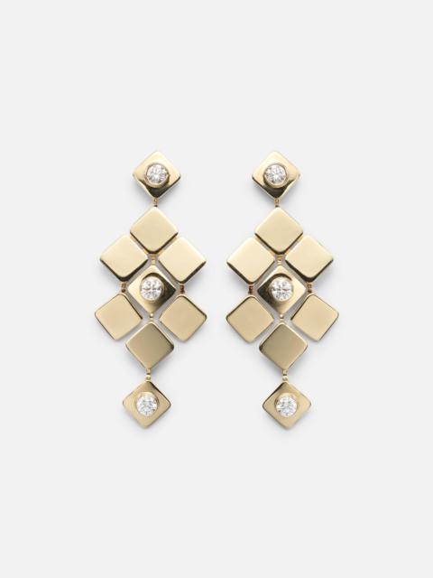 Tile Temple 18kt gold drop earrings with diamonds