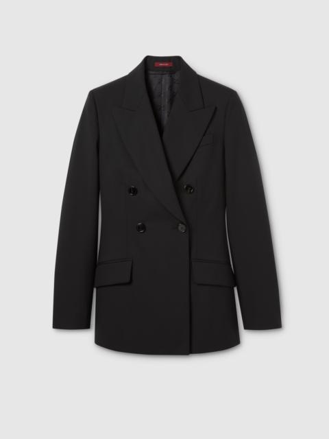 Double-breasted light wool jacket