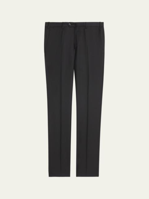 Men's Flat-Front Wool Trousers