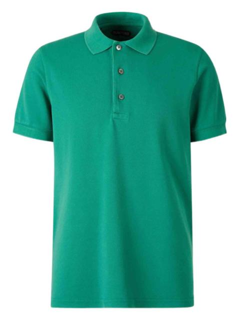 ribbed short-sleeve polo shirt