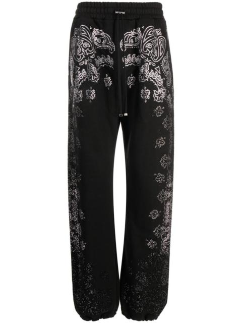 crystal-embellished bandana track pants