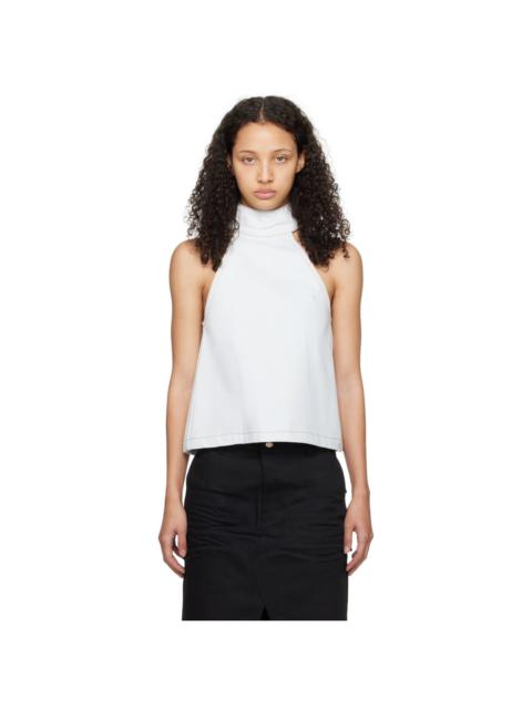 Blue Halter Neck Denim Tank Top