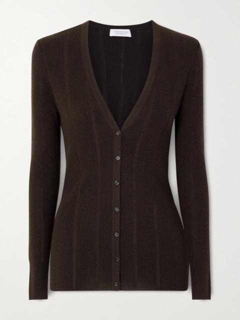 Lillian Pointelle-knit Wool Cardigan