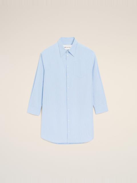 BLUE COTTON AMI DE COEUR WIDE SHIRT DRESS