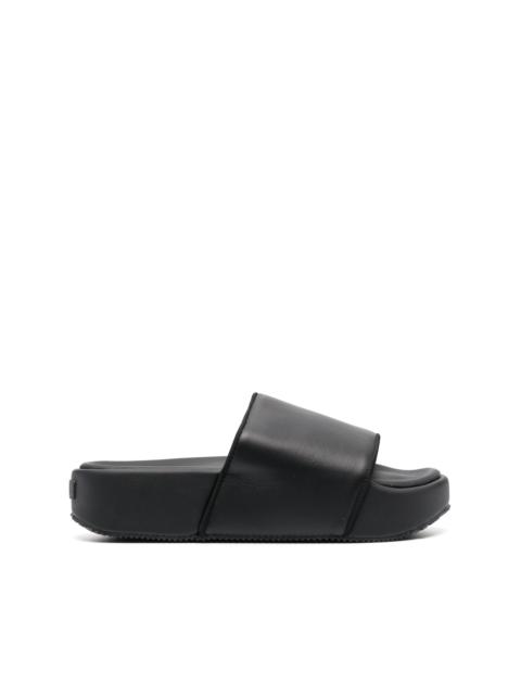 plain leather slides