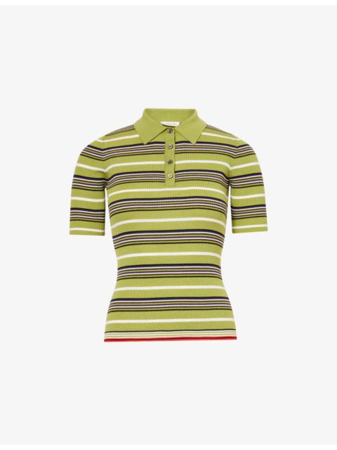 Janis Striped Wool Polo Top