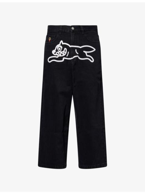 Running Dog Straight-Leg Denim Jeans