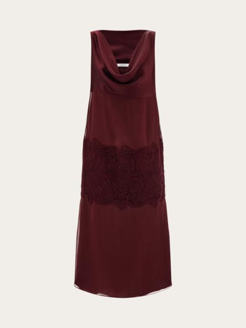 Silk dress with drape detail