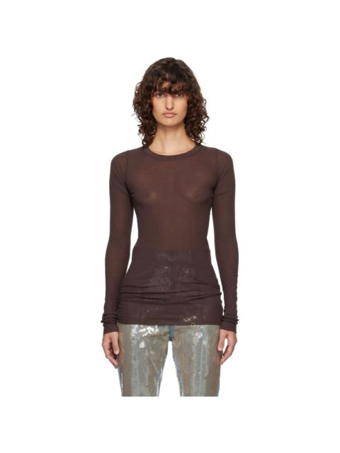 Brown Temple Rib LS T-shirt