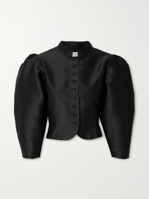 Amoako cropped faille jacket Black