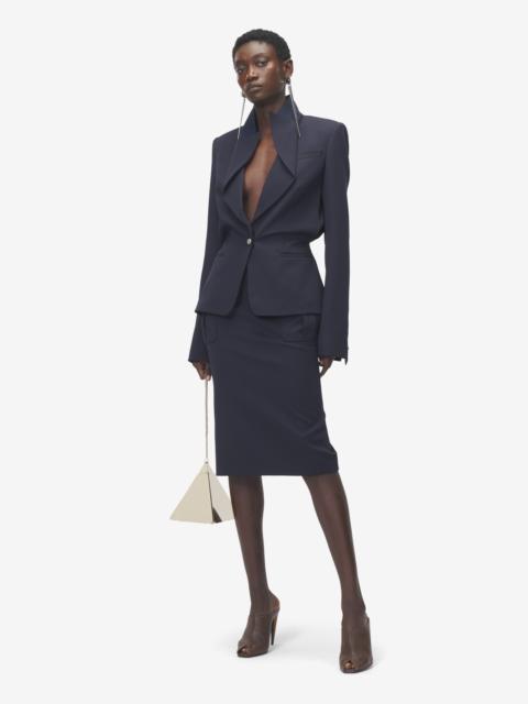 Folded Lapel Single-Breasted Jacket