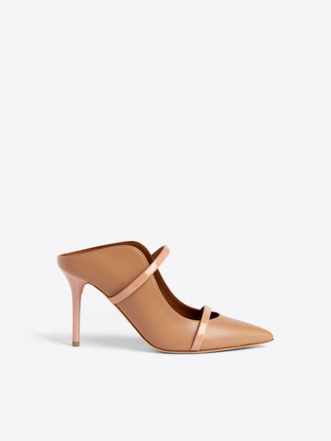 Maureen 85 Beige Leather Mules