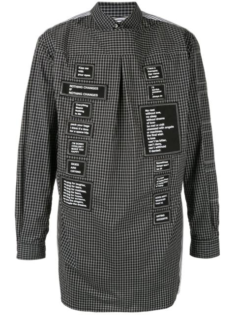 deconstructed patch logo shirt