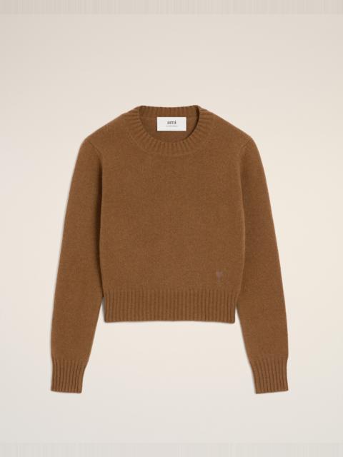 BROWN CASHMERE AMI DE COEUR CREWNECK SWEATER