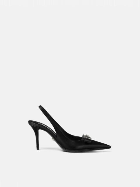Gianni Ribbon Leather Slingbacks 85 mm