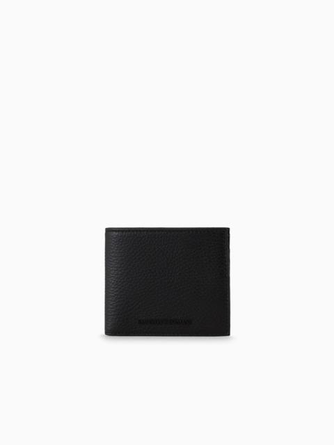 Tumbled leather wallet with coin pocket