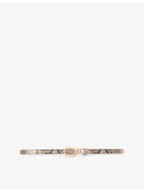 Python-Effect Leather Belt